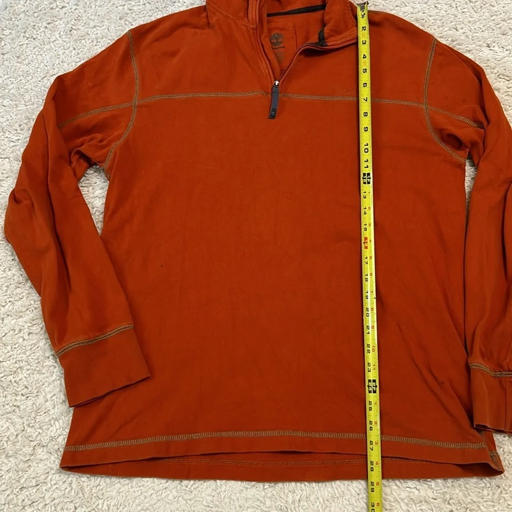 TIMBERLAND L burnt orange pullover 3/4 zip jacket or sweatshirt